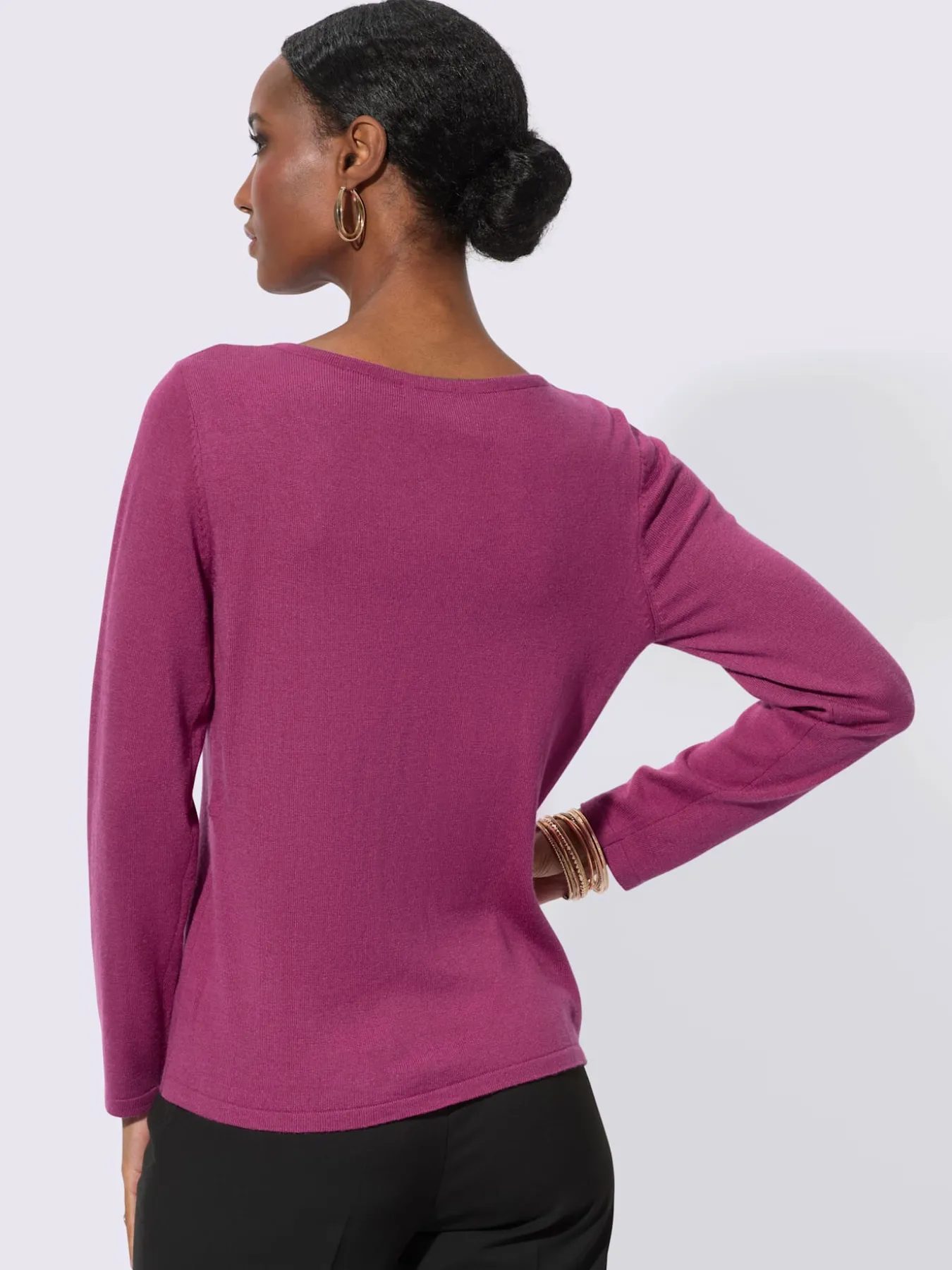 Pull à manches longues jersey fin indéformable