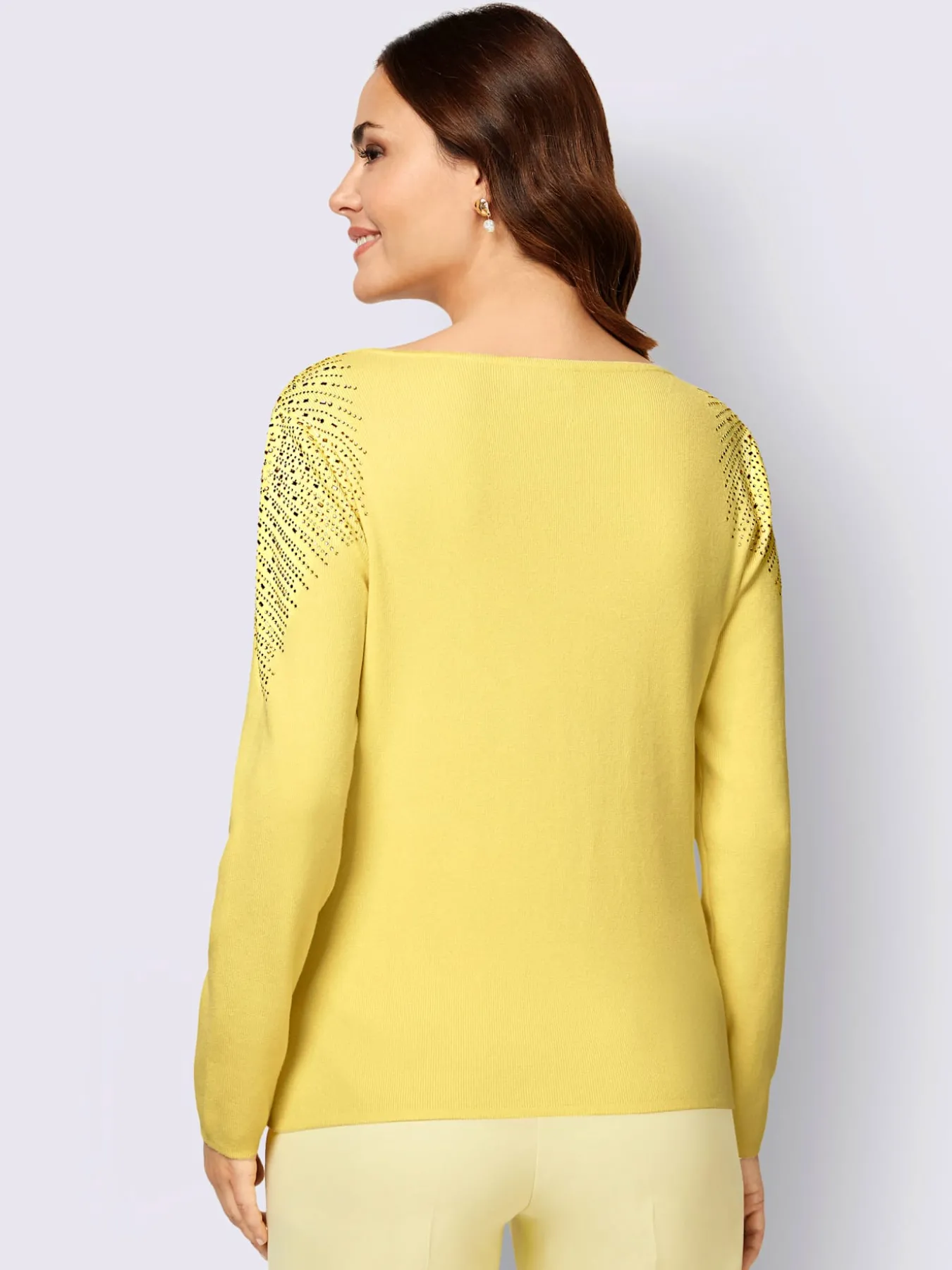 Pull à manches longues jolies pierres brillantes fantaisie