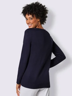 Pull à manches longues mélange coton et lyocell de qualité