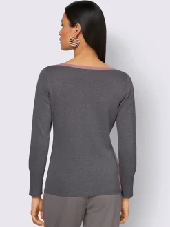 Pull à manches longues motif intarsia