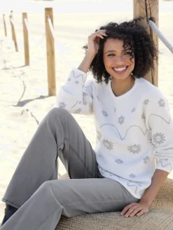 Pull à manches longues superbe motif jacquard
