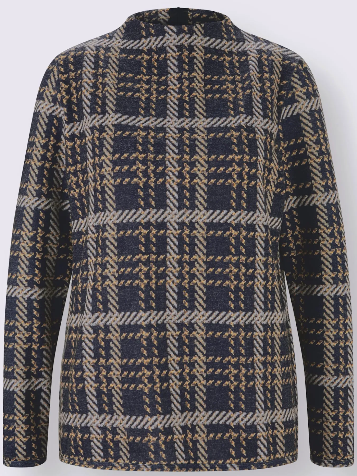 Pull à manches longues tricot jacquard élégant