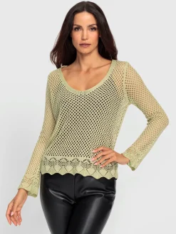 Pull ajouré motif ajouré transparent discret
