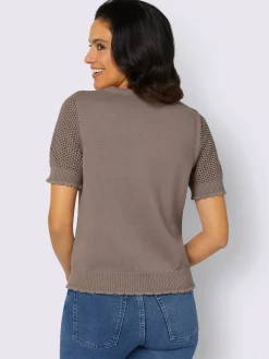 Pull ajouré pur coton