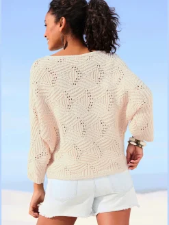 Pull chauve-souris encolure en u