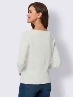 Pull en coton bords roulés aux finitions