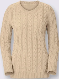 Pull en coton torsadé avec finitions côtelées