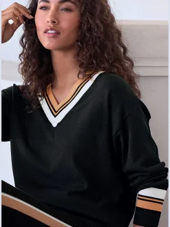 Pull en tricot à encolure en v