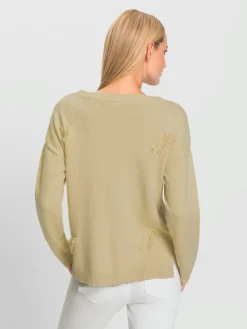 Pull en tricot fin franges tendance