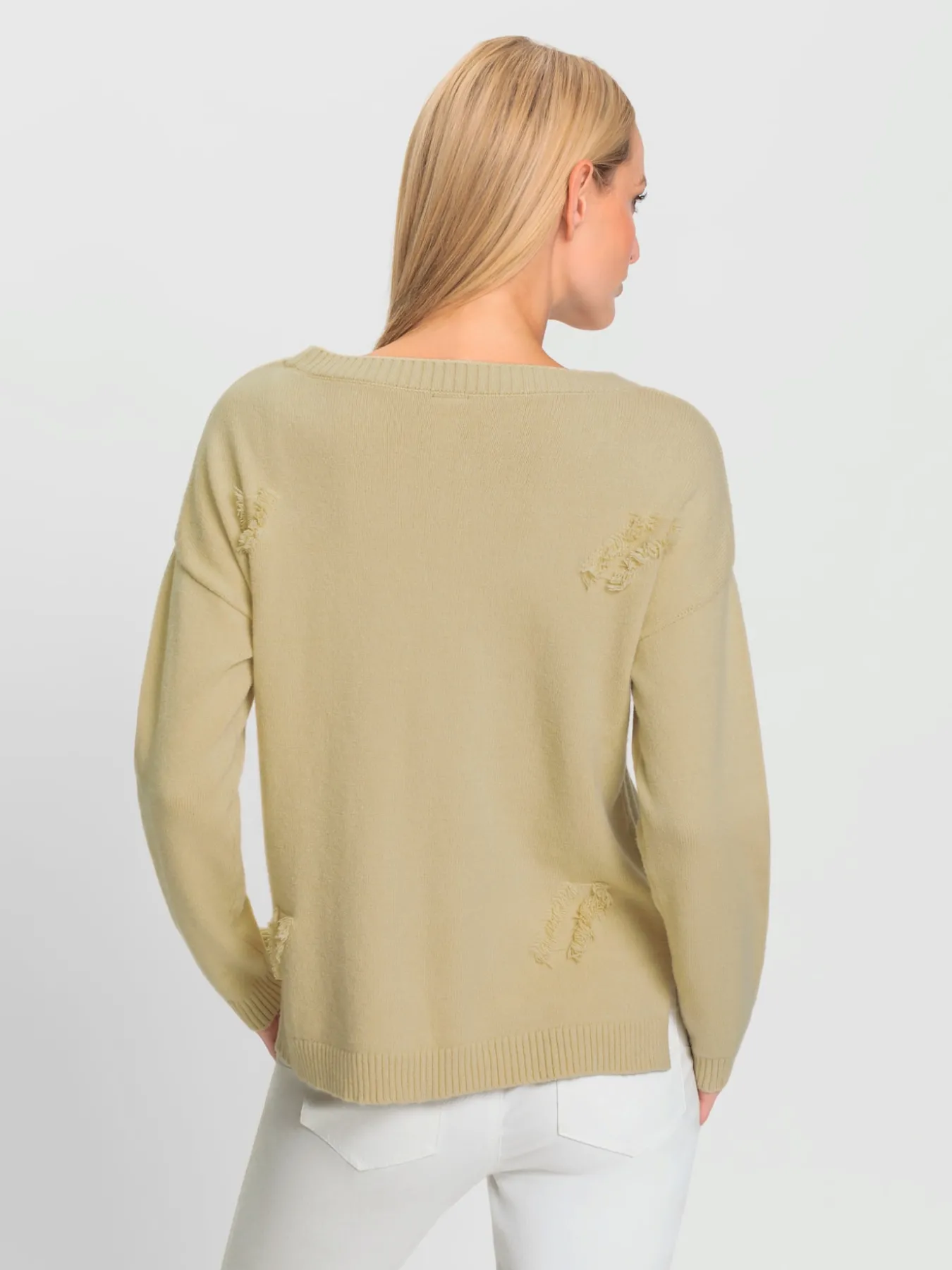 Pull en tricot fin franges tendance