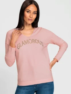 Pull en tricot fin imprimé brillant