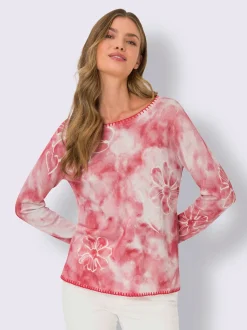 Pull en tricot fin ourlets et bords piqués