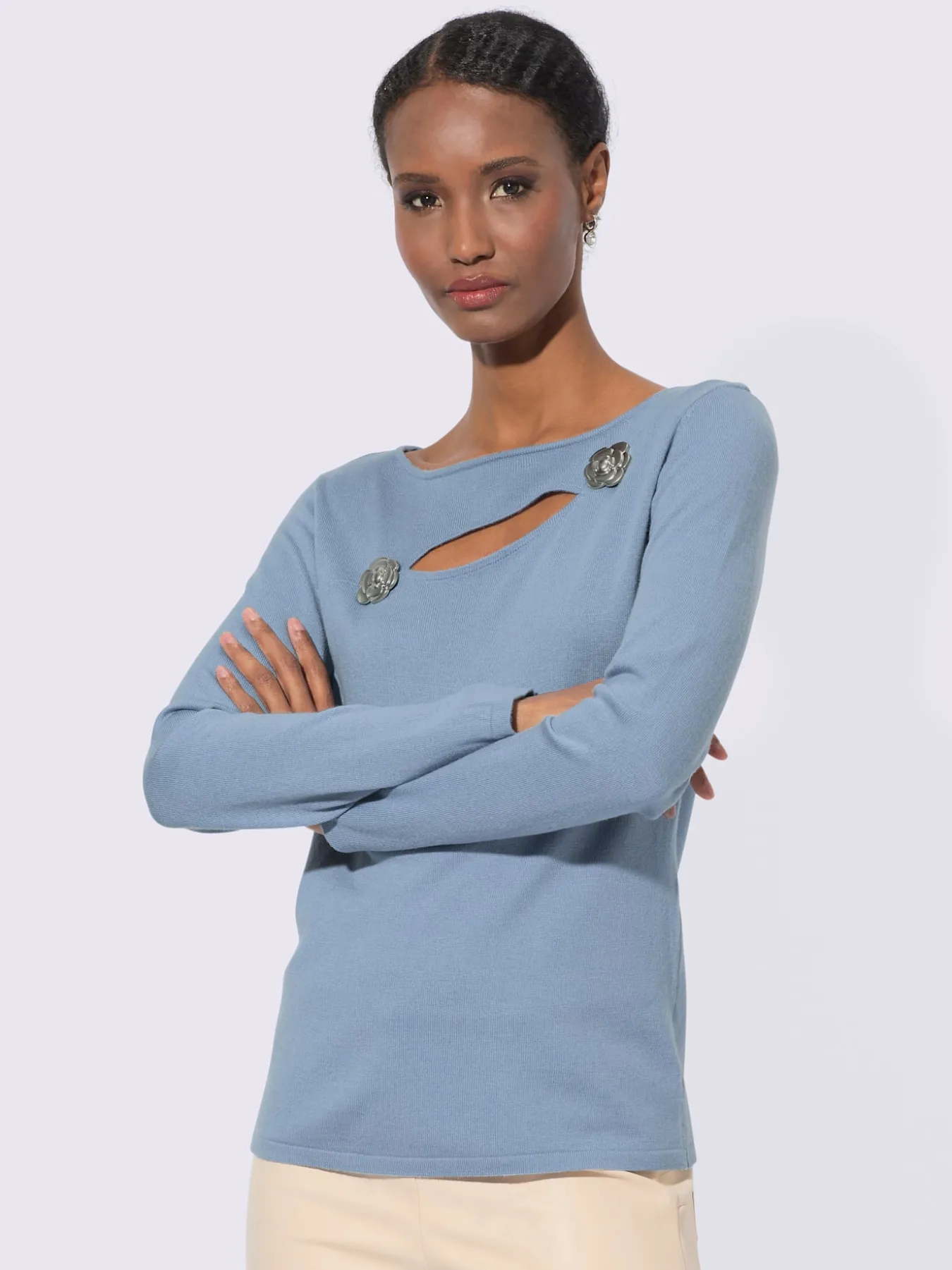 Pull en tricot fin tricot soigné