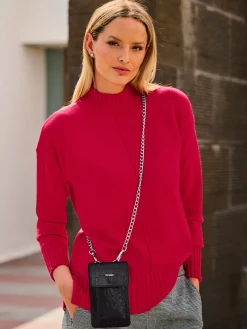 Pull en tricot finitions côtelées larges