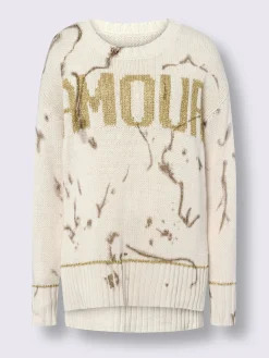 Pull en tricot inscription brillante
