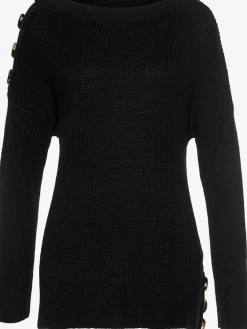 Pull en tricot élégant, boutons décoratifs