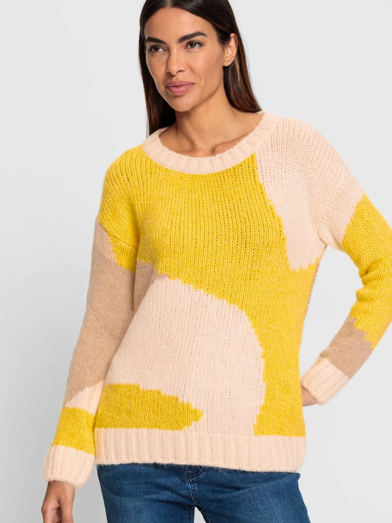 Pull en tricot motif color block tendance