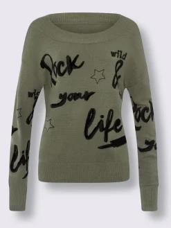 Pull en tricot motif imprimé devant