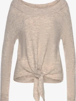 Pull en tricot pull léger orné d'un nœud