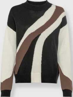 Pull encolure ronde combinaison de couleurs tendance