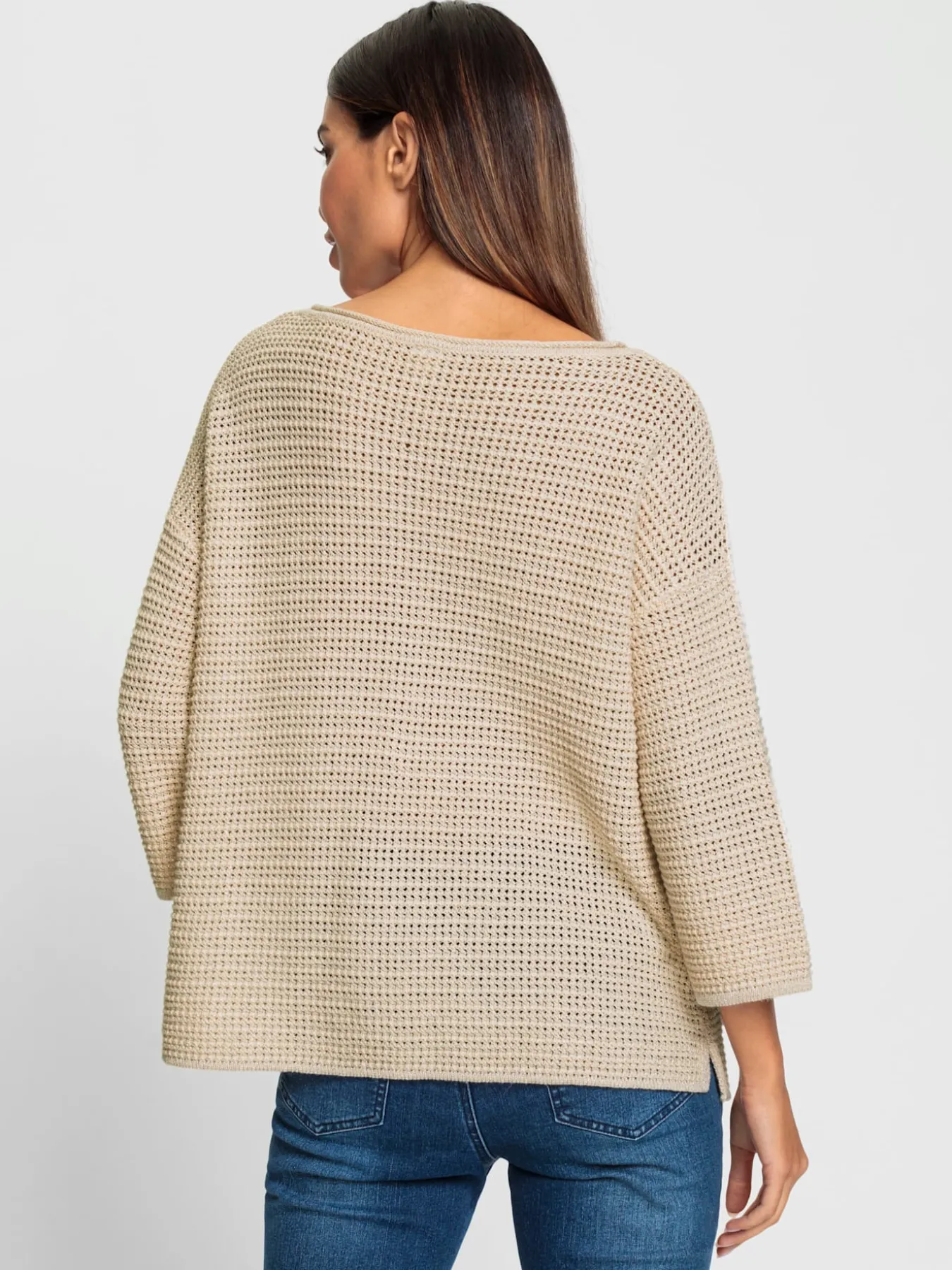 Pull encolure ronde fil fantaisie brillant