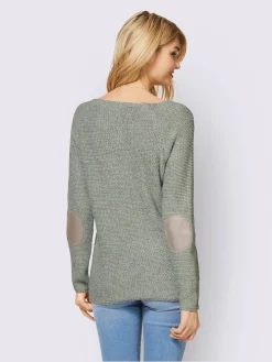 Pull encolure ronde joli motif en tricot