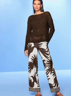 Pull encolure ronde joli fil fantaisie
