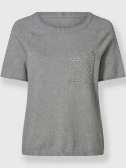 Pull encolure ronde manches mi-longues affinantes