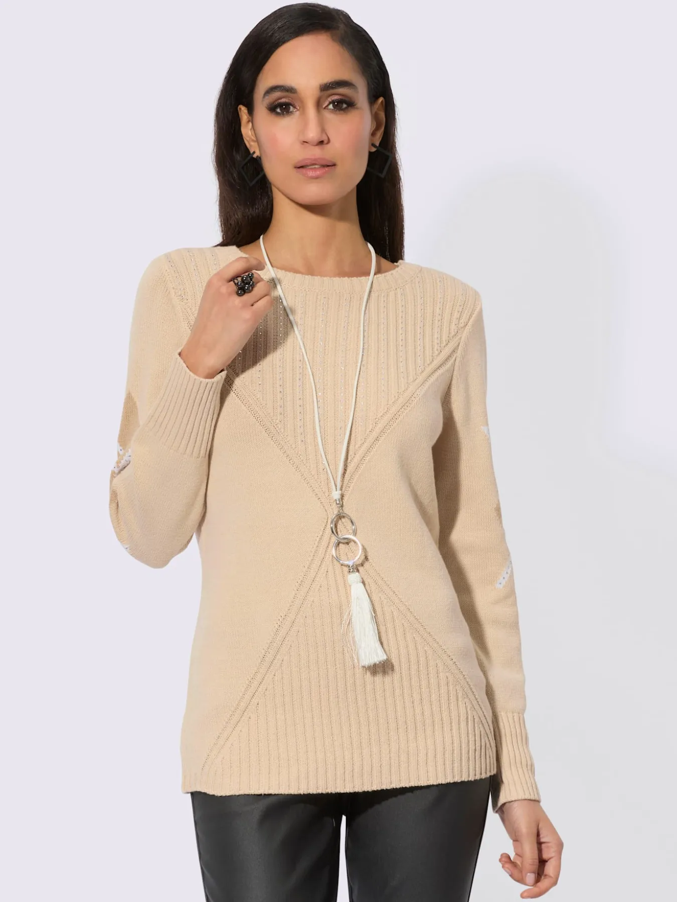 Pull encolure ronde mélange de lyocell et de viscose de qualité