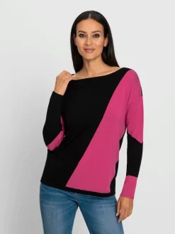 Pull encolure ronde motif graphique