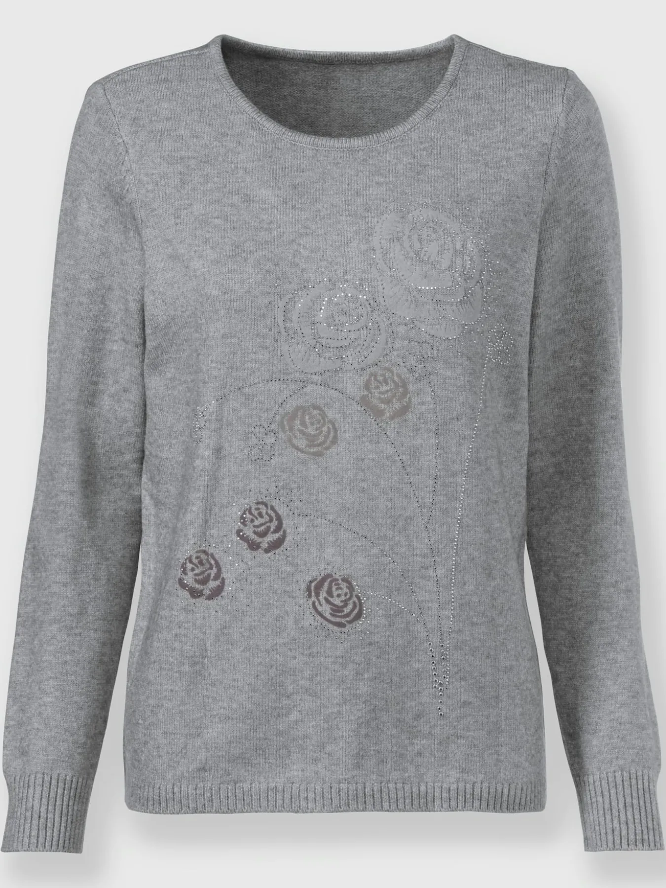 Pull encolure ronde petites pierres brillantes fantaisie