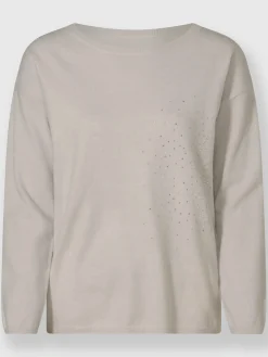 Pull encolure ronde petites pierres fantaisie tendance