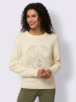 Pull encolure ronde superbe broderie