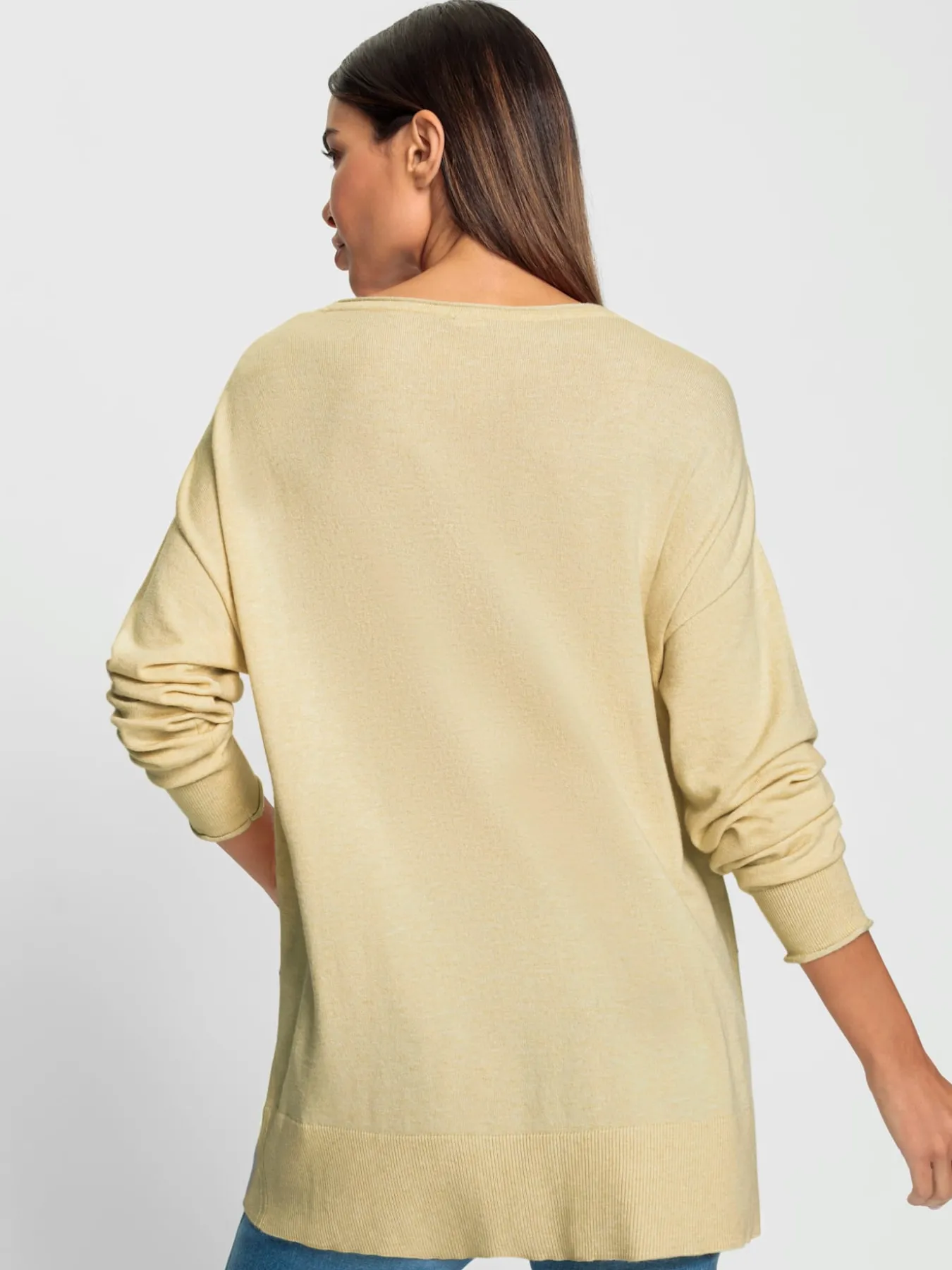 Pull encolure ronde tricot chiné