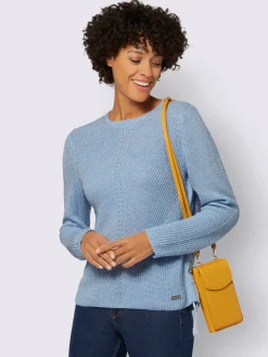 Pull encolure ronde tricot chiné