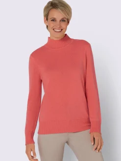 Pull femme basique pratique col montant
