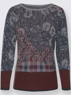 Pull jacquard 50% coton