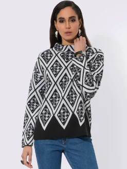 Pull jacquard 30% laine vierge (mérinos)