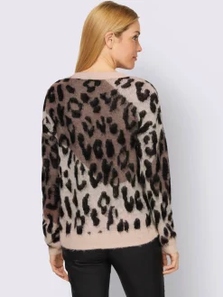 Pull jacquard coupe décontractée aux épaules