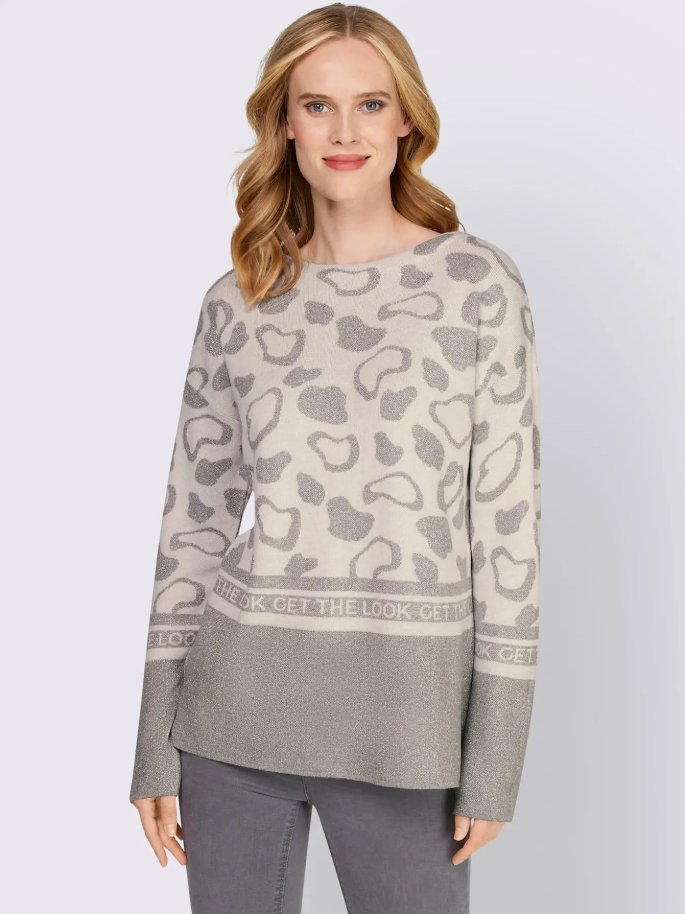 Pull jacquard fils métallisés
