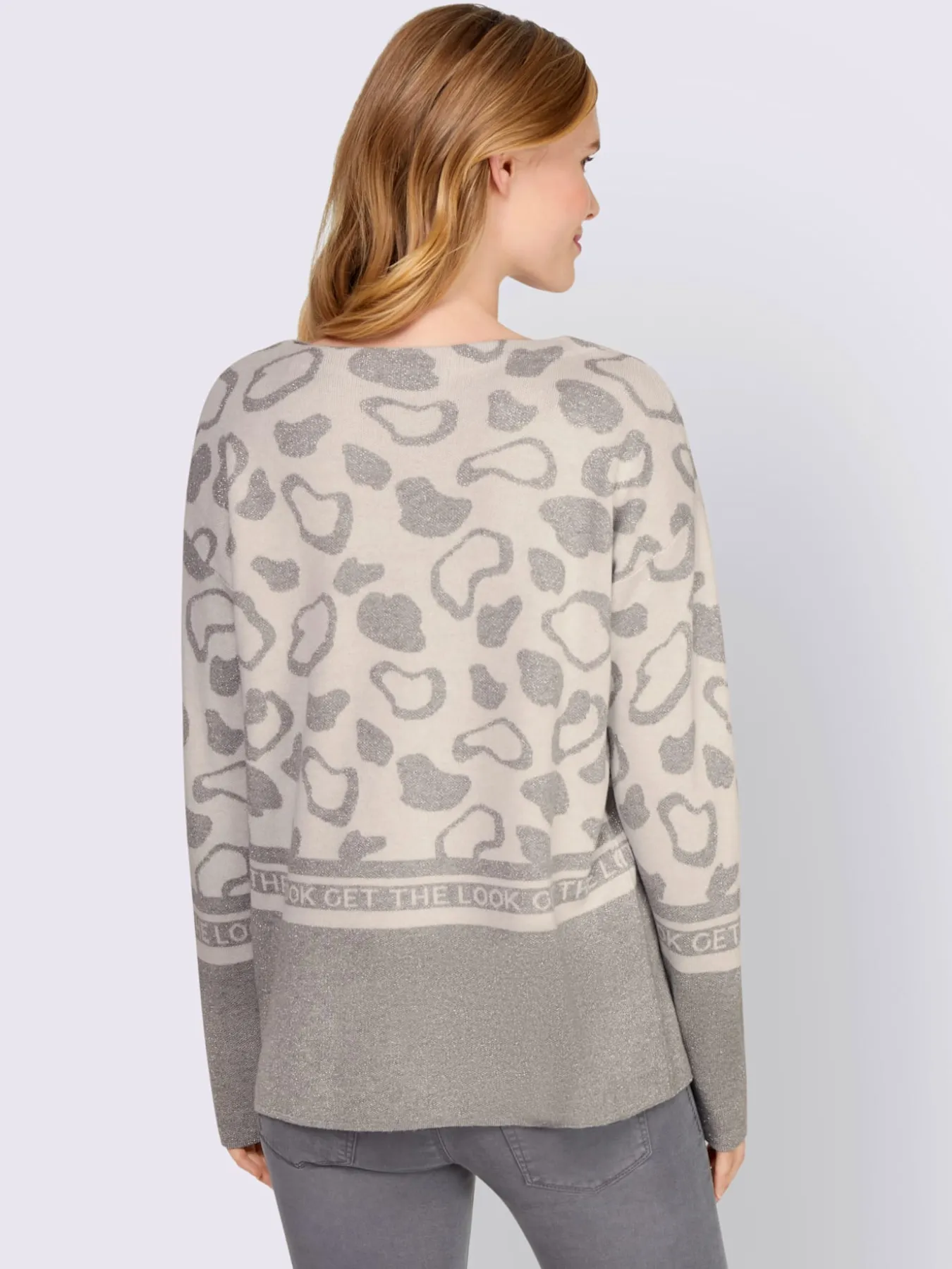 Pull jacquard fils métallisés