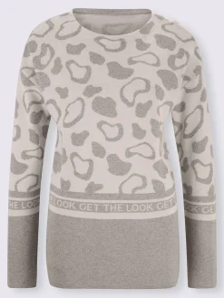 Pull jacquard fils métallisés