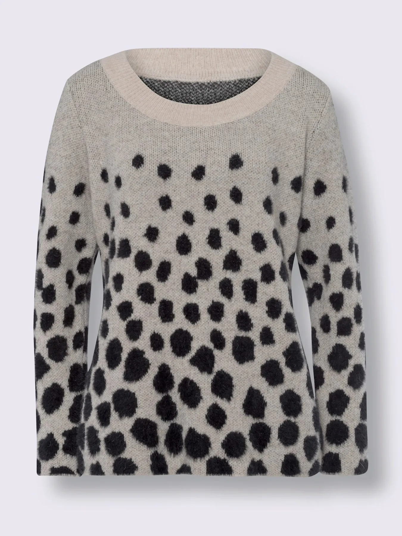 Pull jacquard motif à pois tendance