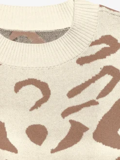 Pull jacquard pull à encolure ronde et motif