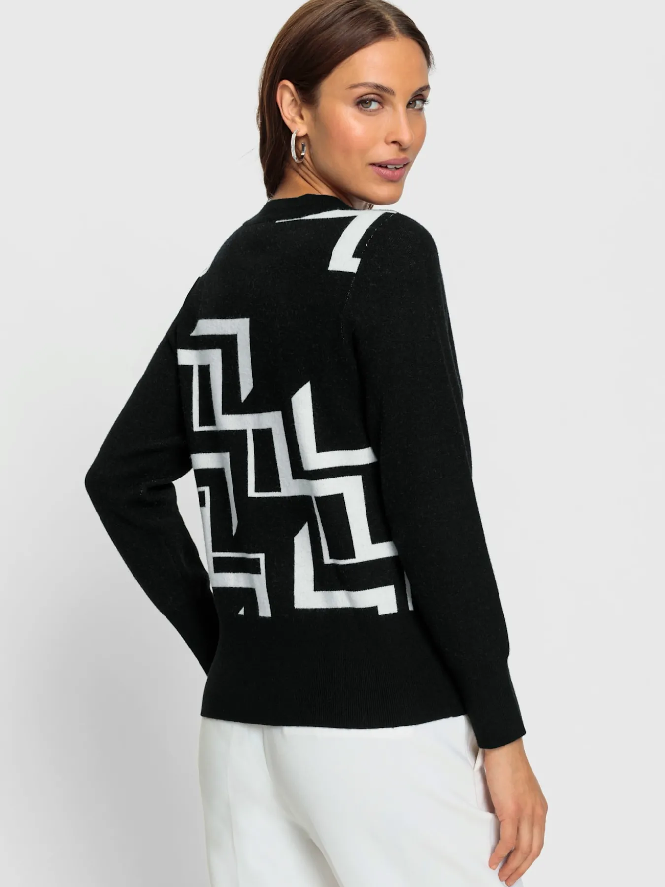 Pull mélange raffiné de motifs jacquard