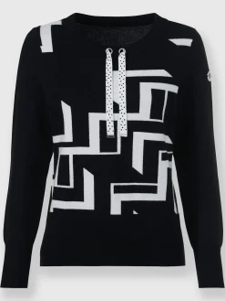 Pull mélange raffiné de motifs jacquard