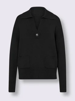 Pull polo encolure en v dégagée