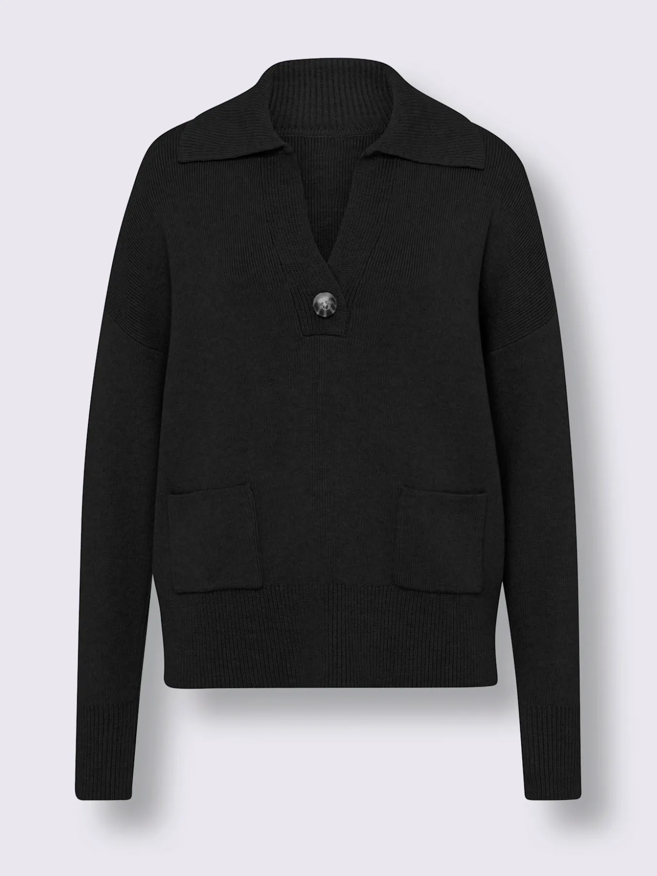 Pull polo encolure en v dégagée