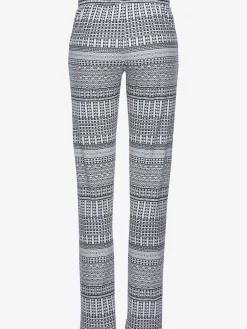 Pyjama avec haut uni et pantalon à motifs