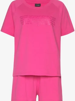 Pyjama court avec imprimé texte devant